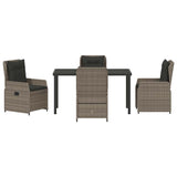 Garden Dining Set 5 pcs Grey Poly Rattan