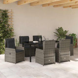 Garden Dining Set 7 pcs Grey Poly Rattan
