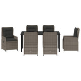 Garden Dining Set 7 pcs Grey Poly Rattan
