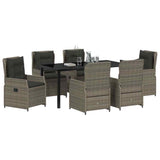 Garden Dining Set 7 pcs Grey Poly Rattan