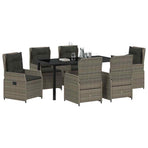 Garden Dining Set 7 pcs Grey Poly Rattan