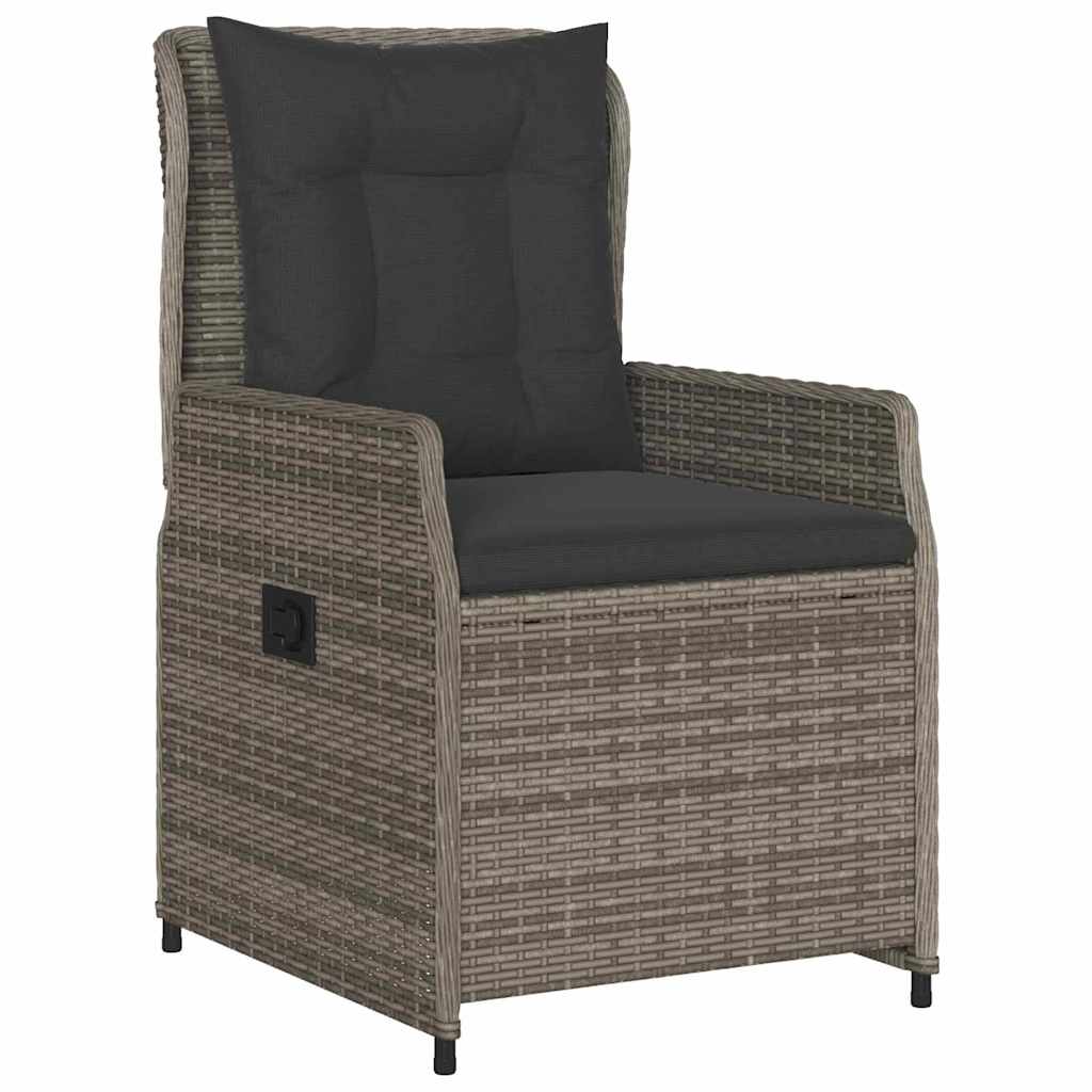 Garden Dining Set 9 pcs Grey Poly Rattan