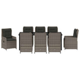 Garden Dining Set 9 pcs Grey Poly Rattan
