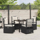 Garden Dining Set 5 pcs Black Poly Rattan