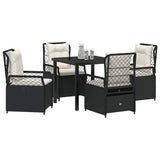 Garden Dining Set 5 pcs Black Poly Rattan