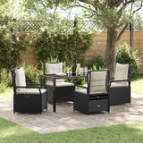 Garden Dining Set 5 pcs Black Poly Rattan