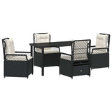 Garden Dining Set 5 pcs Black Poly Rattan