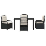 Garden Dining Set 5 pcs Black Poly Rattan