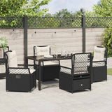 Garden Dining Set 5 pcs Black Poly Rattan - Top-Down View
