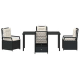 Garden Dining Set 5 pcs Black Poly Rattan