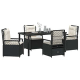 Garden Dining Set 5 pcs Black Poly Rattan