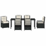 Garden Dining Set 7 pcs Black Poly Rattan