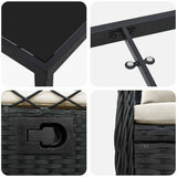 Garden Dining Set 9 pcs Black Poly Rattan