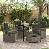 Garden Dining Set 5 pcs Grey Poly Rattan