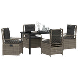 Garden Dining Set 5 pcs Grey Poly Rattan