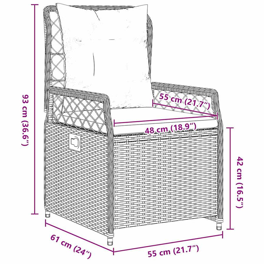 Garden Dining Set 7 pcs Grey Poly Rattan