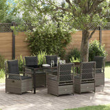 Garden Dining Set 7 pcs Grey Poly Rattan