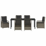Garden Dining Set 7 pcs Grey Poly Rattan