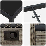 Garden Dining Set 9 pcs Grey Poly Rattan - Extra Image