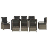 Garden Dining Set 9 pcs Grey Poly Rattan