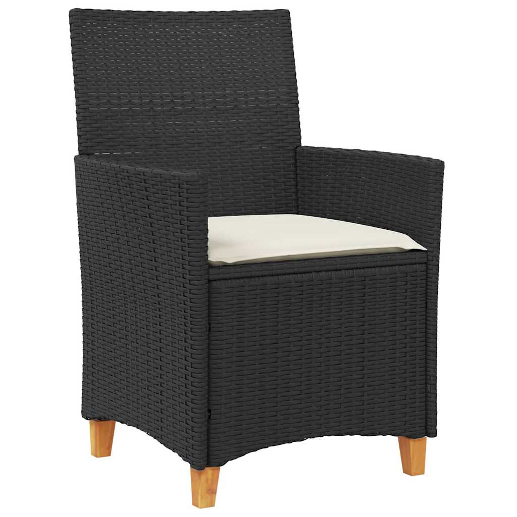 Garden Dining Set 5 pcs Black Poly Rattan