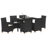Garden Dining Set 7 pcs Black Poly Rattan