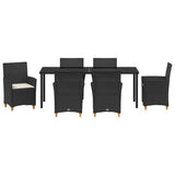 Garden Dining Set 7 pcs Black Poly Rattan