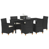 Garden Dining Set 7 pcs Black Poly Rattan