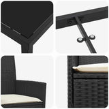 Garden Dining Set 9 pcs Black Poly Rattan