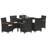Garden Dining Set 7 pcs Black Poly Rattan