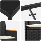 Garden Dining Set 7 pcs Black Poly Rattan - Extra Image
