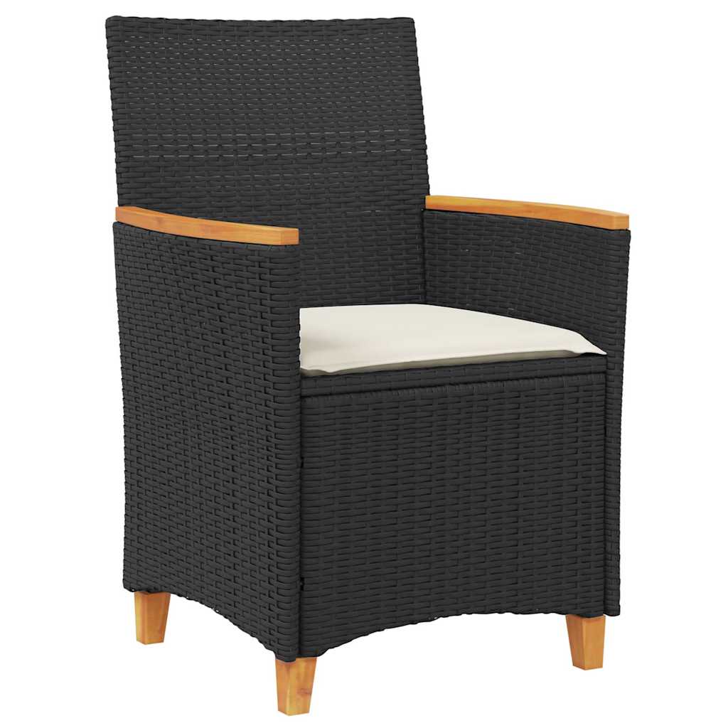 Garden Dining Set 7 pcs Black Poly Rattan