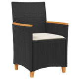 Garden Dining Set 7 pcs Black Poly Rattan