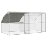 Chicken Cage 2 pcs Silver 400 x 200 x 200 cm Steel and PE - Front View