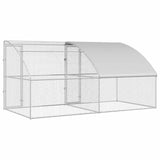 Chicken Cage 2 pcs Silver 400 x 200 x 200 cm Steel and PE - Rear View