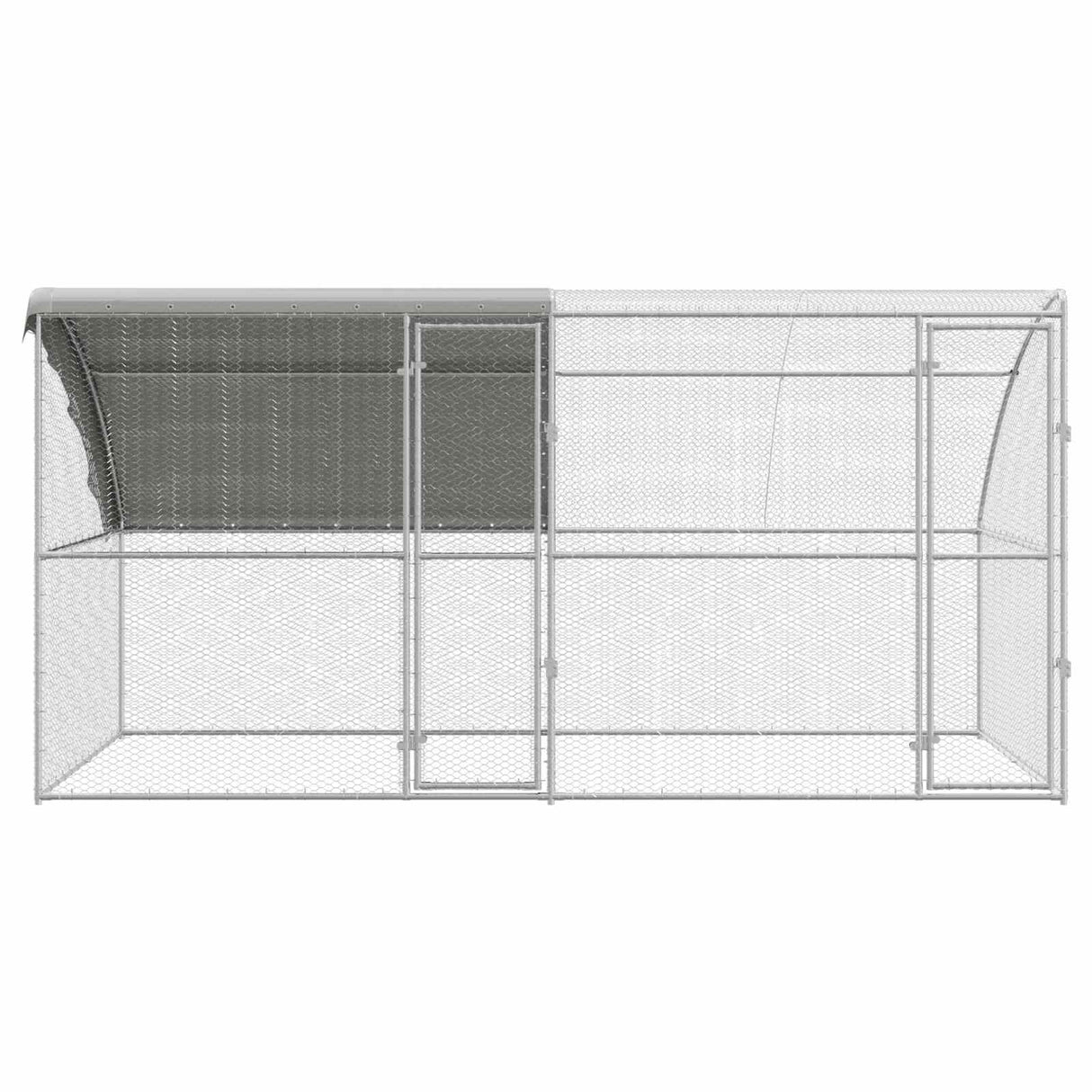 Chicken Cage 2 pcs Silver 400 x 200 x 200 cm Steel and PE