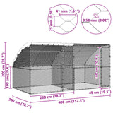 Chicken Cage 2 pcs Silver 400 x 200 x 200 cm Steel and PE