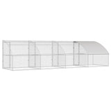 Chicken Cage 4 pcs Silver 800 x 200 x 200 cm Steel and PE - Rear View