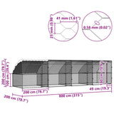 Chicken Cage 4 pcs Silver 800 x 200 x 200 cm Steel and PE - Low Angle