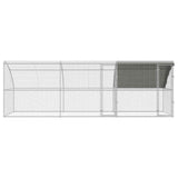 Chicken Cage 3 pcs Silver 600 x 200 x 200 cm Steel and PE - 45-Degree Angle