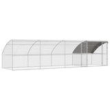 Chicken Cage 4 pcs Silver 800 x 200 x 200 cm Steel and PE - Front View
