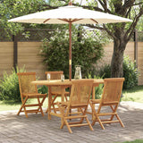 Garden Dining Set 5 pcs Brown Solid teak wood