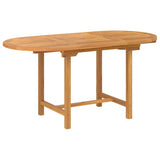 Garden Dining Set 7 pcs Brown Solid teak wood