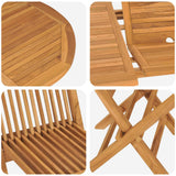 Garden Dining Set 5 pcs Brown Solid teak wood - Close-Up Angle