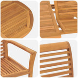 Garden Dining Set 5 pcs Brown Solid teak wood