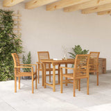 Garden Dining Set 5 pcs Brown Solid teak wood