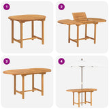 Garden Dining Set 5 pcs Brown Solid teak wood - Extra Image