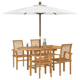 Garden Dining Set 5 pcs Brown Solid teak wood - Side View