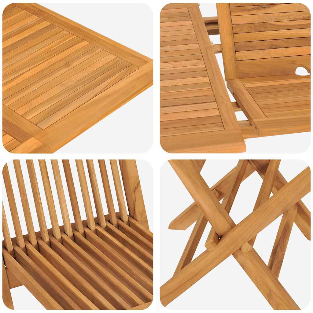 Garden Dining Set 7 pcs Brown 160 x 80 x 75 cm Solid teak wood