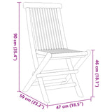 Garden Dining Set 7 pcs Brown Solid teak wood - 45-Degree Angle